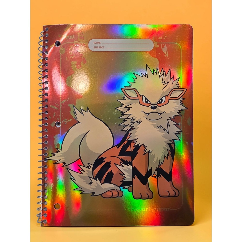 Pokemon Target Arcanine Holographic Trapper Keeper Spiral Notebook College Ruled